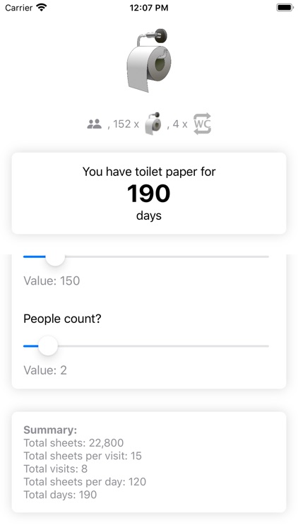 Toilet Paper Calculator+