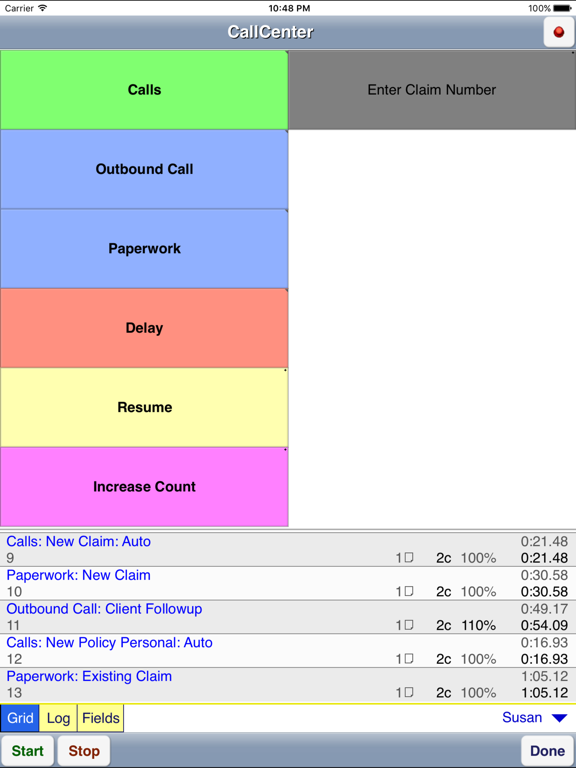 WorkStudy+ 6 for Time Study iPad screenshot 2 - Productivity app