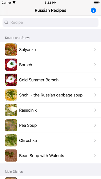 Russian Food Recipes Screenshot