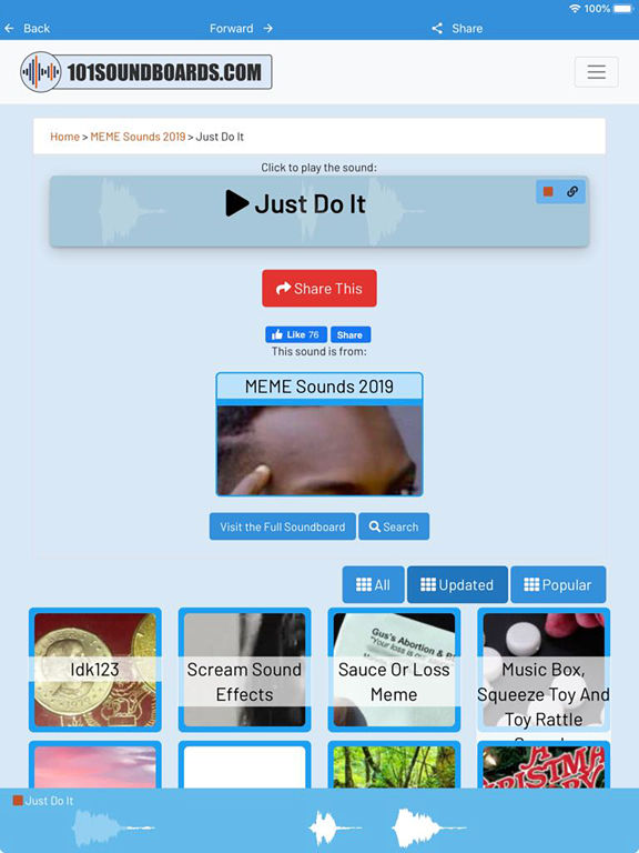 101 Soundboards iPad screenshot 3 - Entertainment app