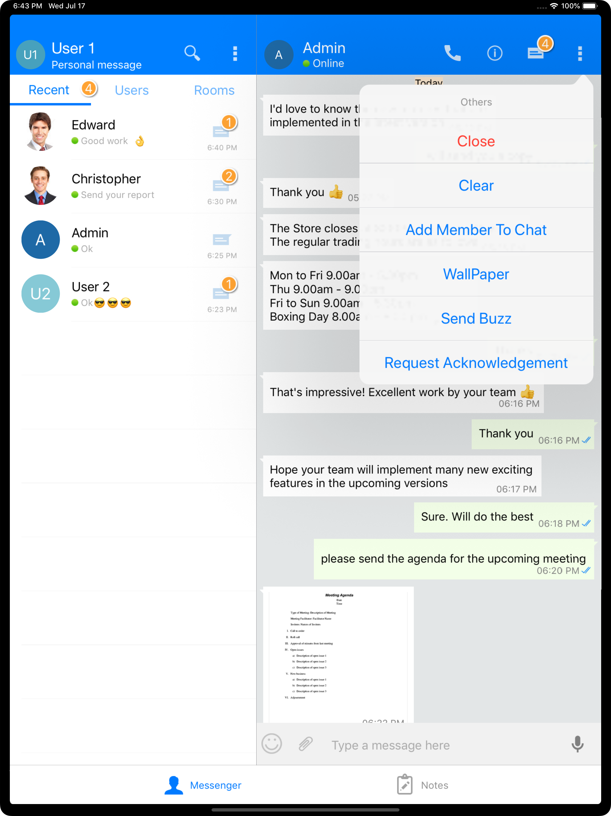 Output Messenger