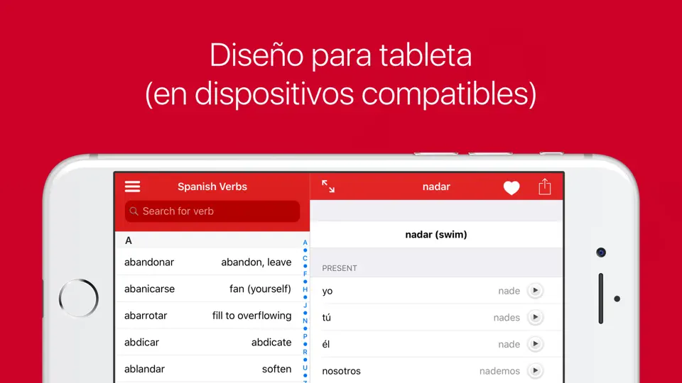 Captura de pantalla de Verbos Españoles (Más) en iPhone 7
