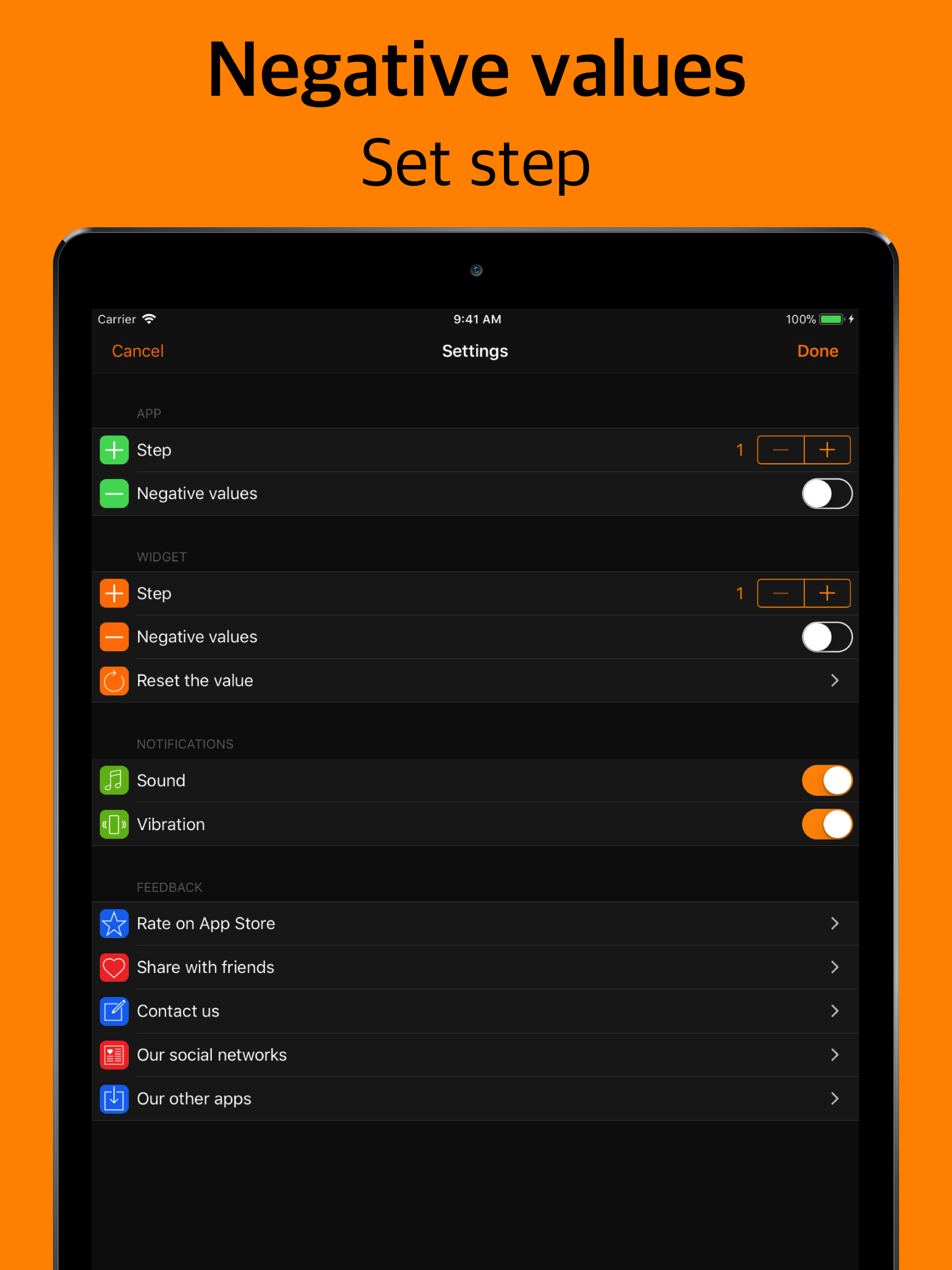 Counter with widget