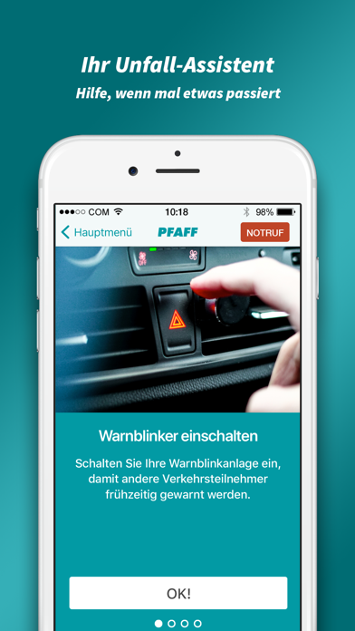 Screenshot #1 pour PFAFF Unfall-Helfer
