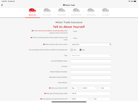 Kompare iPad screenshot