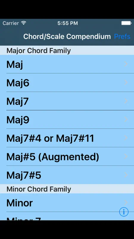 iImprov-Chord/Scale Compendium screenshot 1 of 3