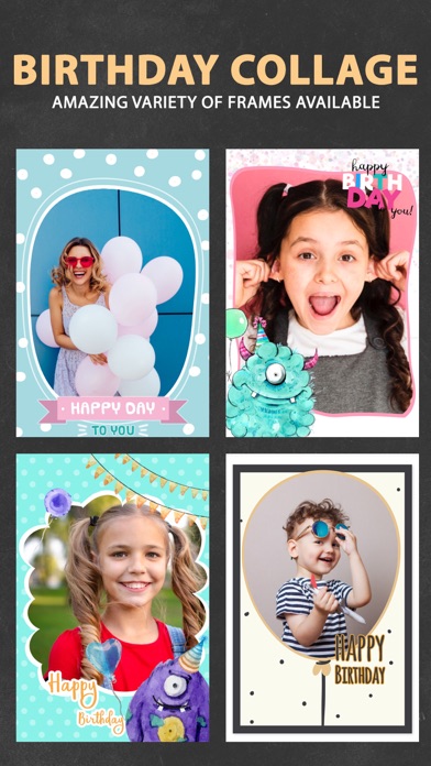 Screenshot #1 pour Birthday Pic Collage Editor