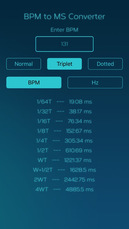 BPM to MS Converter by Michael Hand