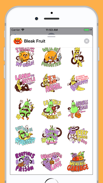 Bleak Fruit Stickers screenshot 3