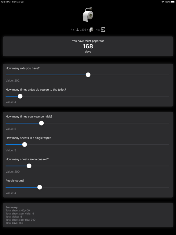 Screenshot #6 pour Toilet Paper Calculator+