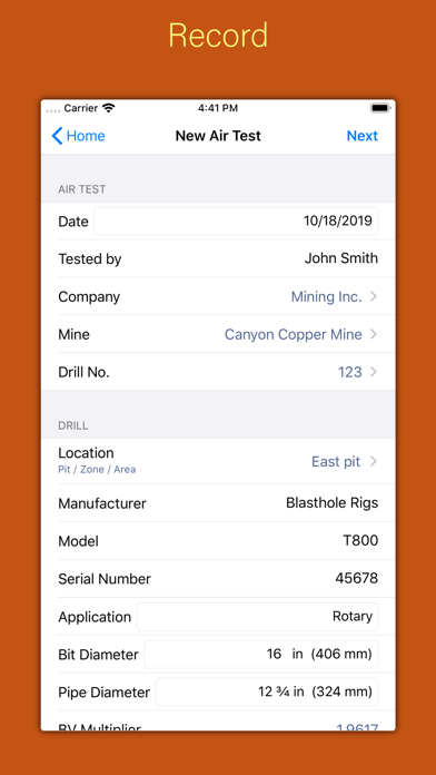 JB Air Flow Test Companion Screenshot