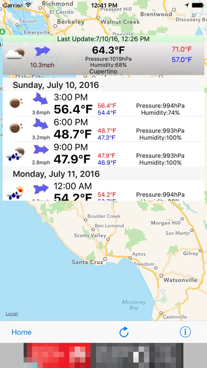 Weather on Map