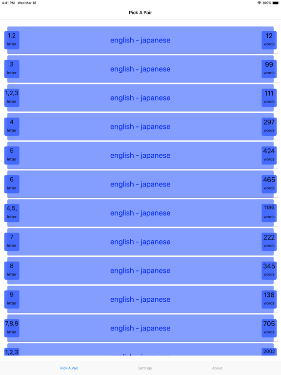 Screenshot #4 pour PickAPair Japanese - English