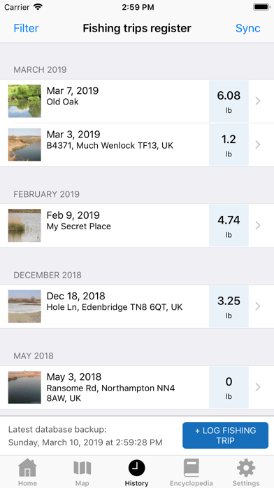 Fishing Organiser Screenshot
