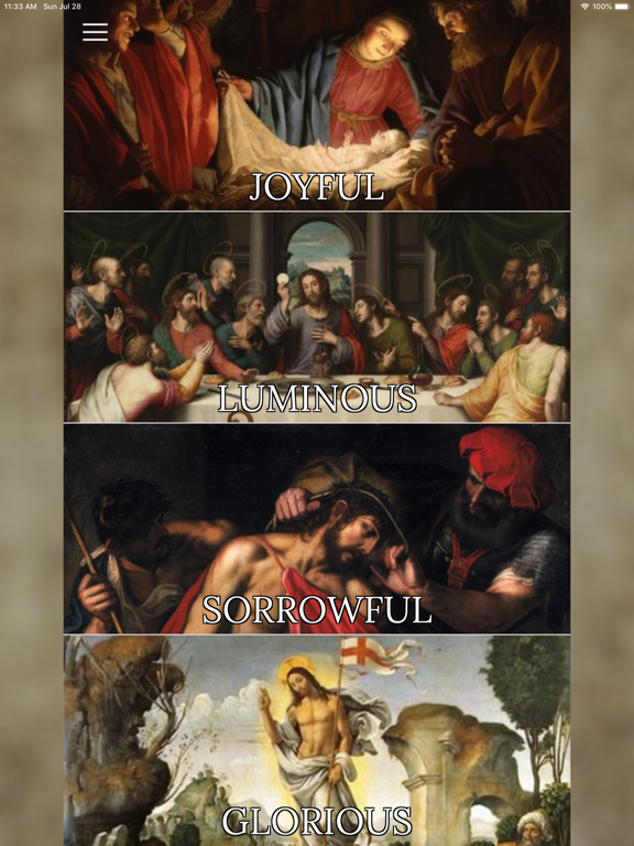 Contemplatio: Rosary on images iPad screenshot 1 - Lifestyle app