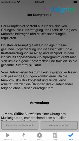 Screenshot von Rumpfzirkel auf dem iPhone 5