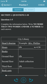 IELTS English Listening Test screenshot