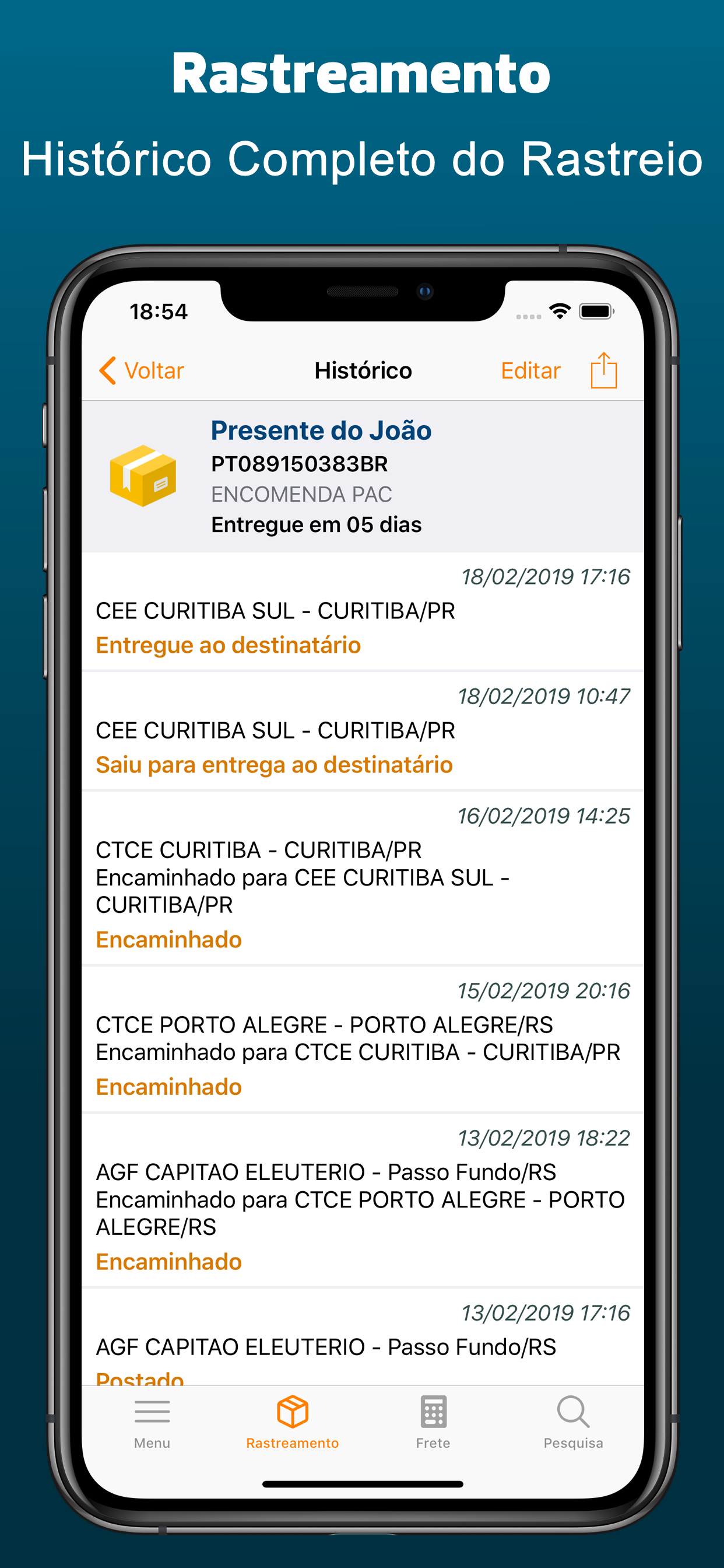 Rastreio de Encomendas
