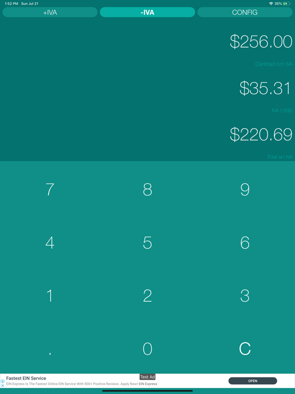 MIVA Lite - Calculadora de IVA iPad screenshot 3 - Finance app