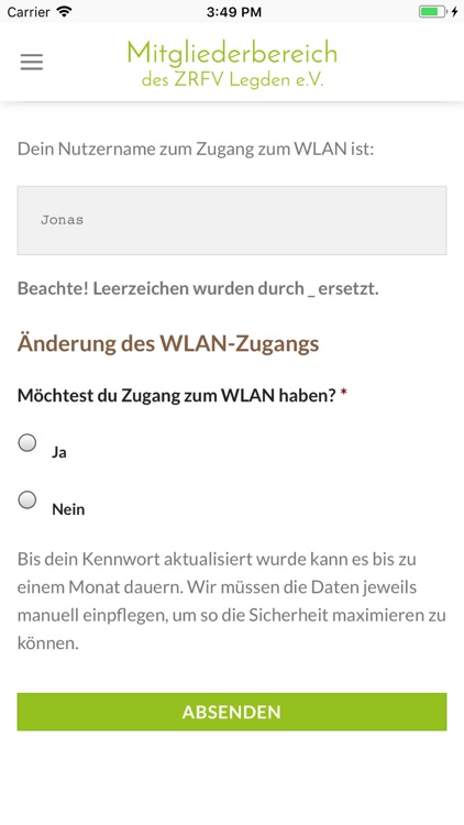 ZRFV Legden Mitgliederbereich screenshot-3
