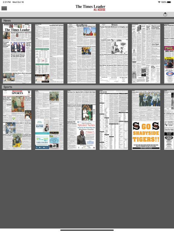 The Times Leader All Access iPad screenshot