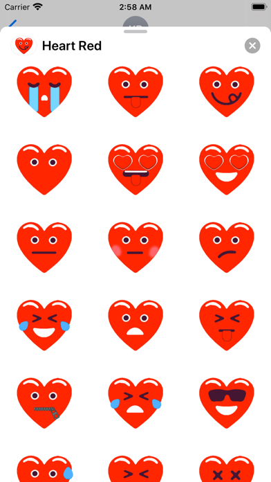 Screenshot #2 pour Heart Red Love Emojis Stickers