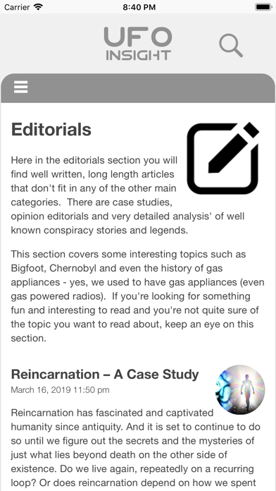 UFO Insight iPhone screenshot 4 - News app