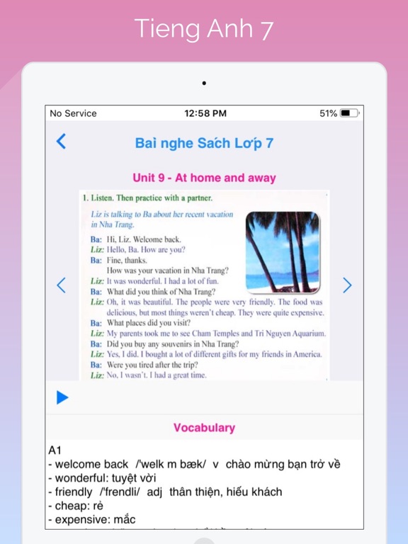 Screenshot #6 pour Tieng Anh Lop 7 - English 7