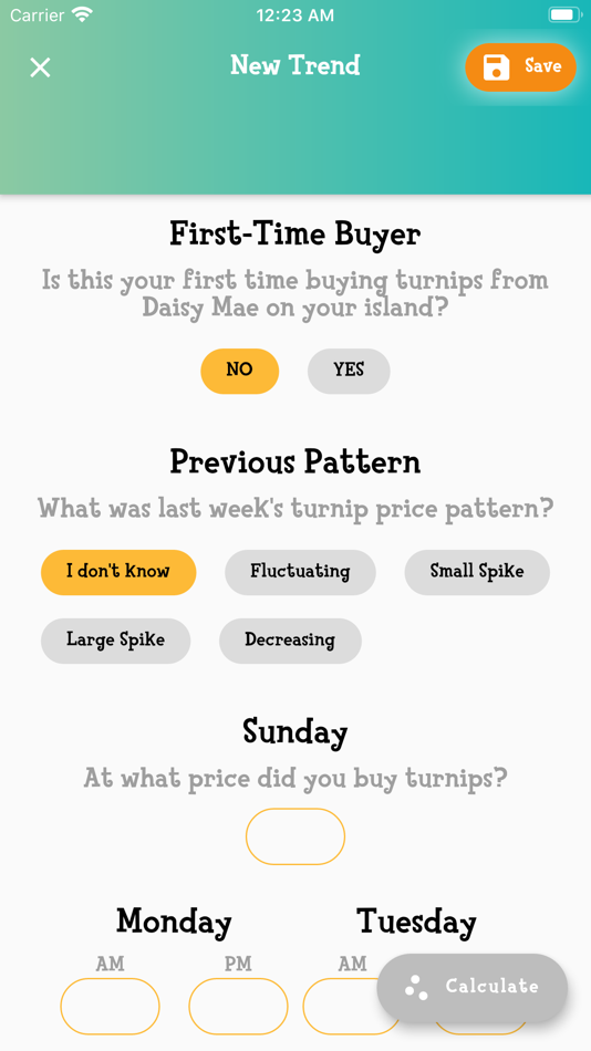 #2. Turnips Calculator for AC:NH (iOS) 来自: Matteo Corradin