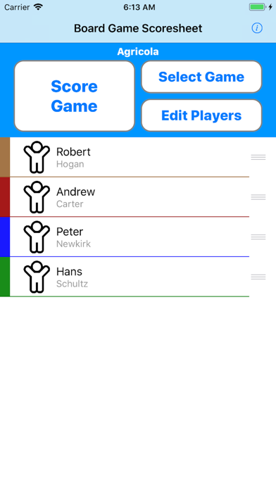 BGS2: Board Game Scoresheet Screenshot