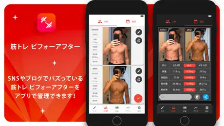 筋トレ ビフォーアフター - 写真で記録