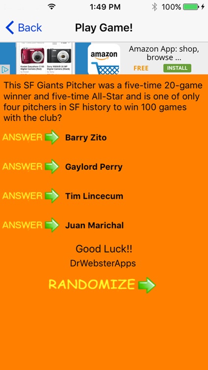 Trivia Game for SF Giants fans screenshot-7