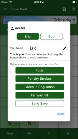 Game screenshot EasyScore Golf Scorecard hack