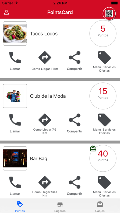 PointsCard Screenshot