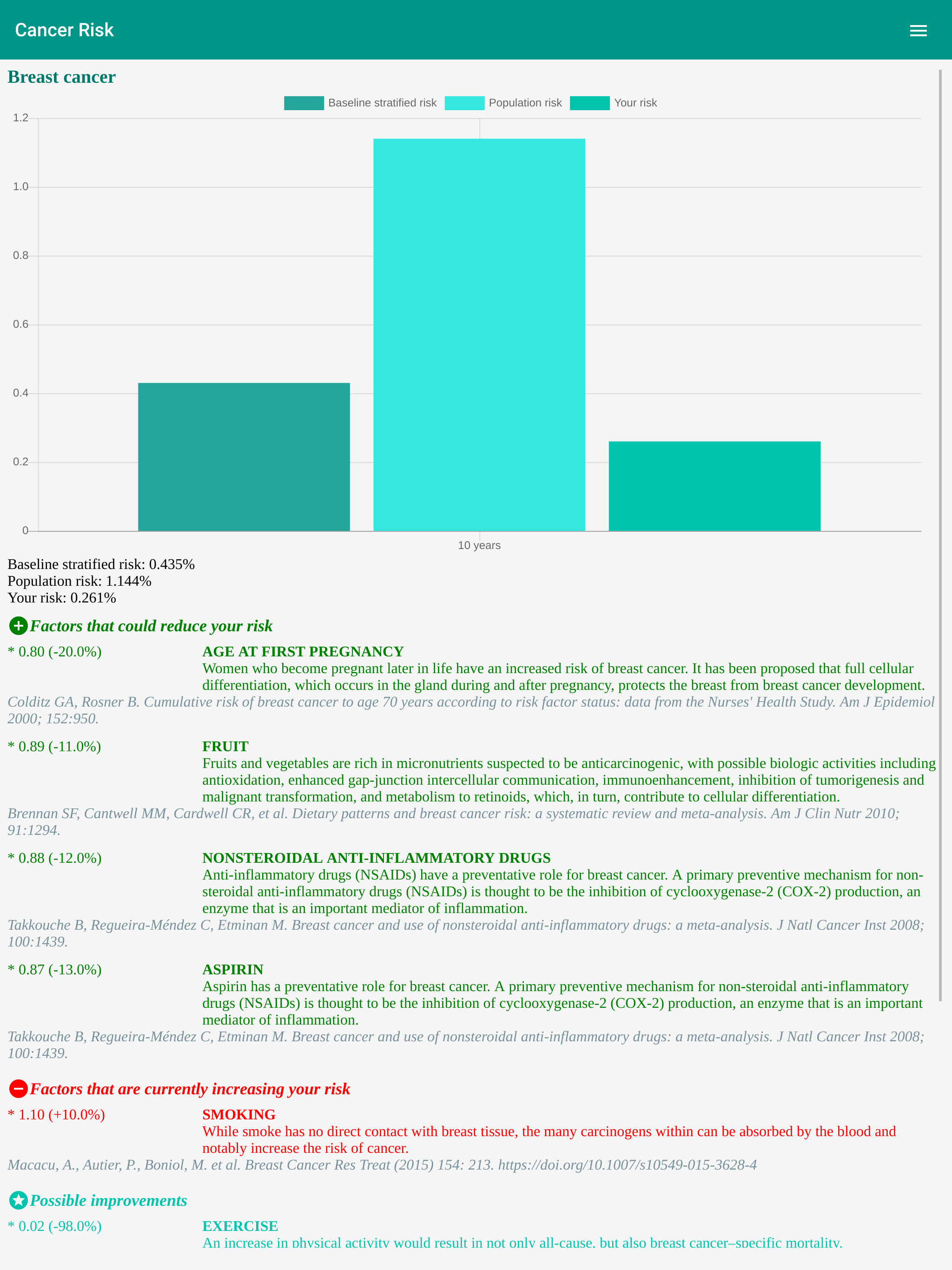 Cancer Risk Calculator