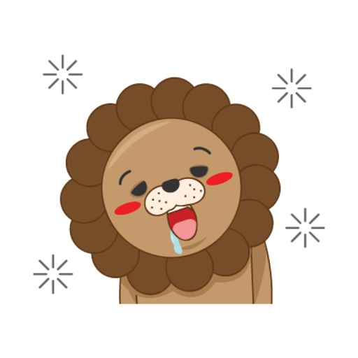 Cute lion cub sticker