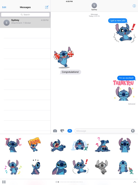 Disney Stickers: Stitch iPad screenshot 5 - Stickers app