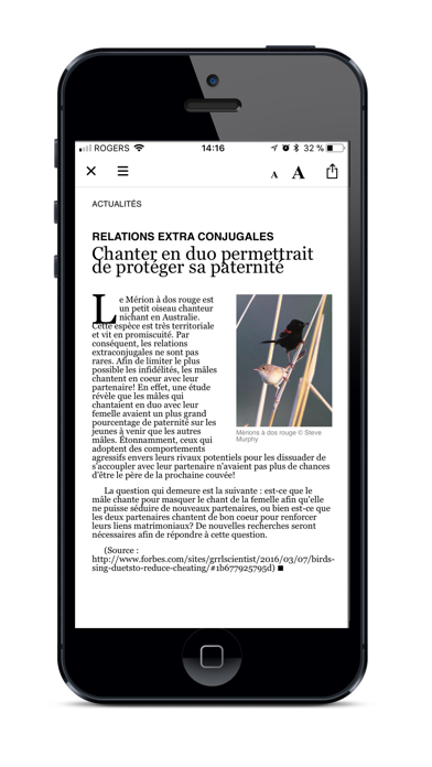 Magazine QuébecOiseaux Screenshot