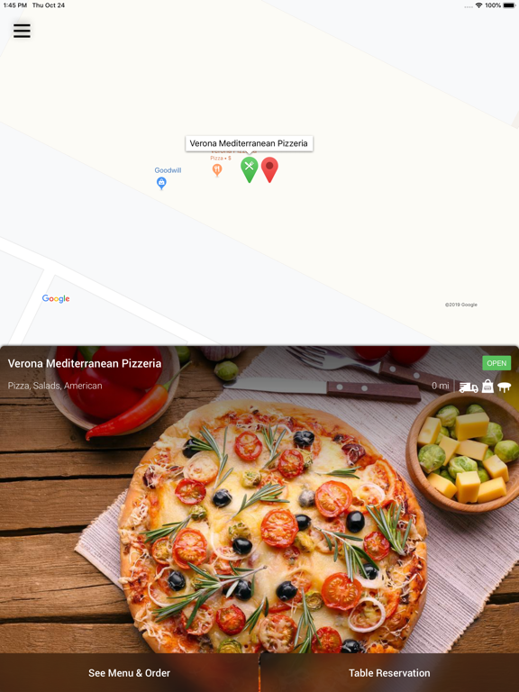 Verona Mediterranean Pizzeria iPad screenshot 2 - Food & Drink app