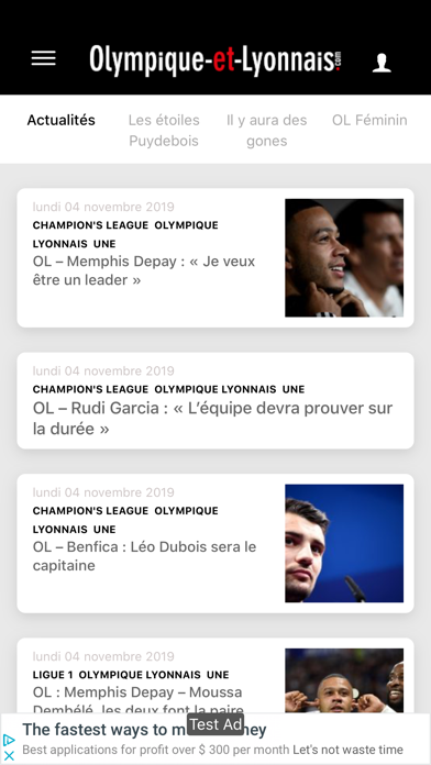 Screenshot #1 pour Olympique et Lyonnais