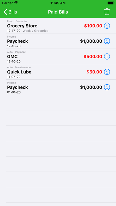 myBill$ Lite iPhone screenshot 4 - Finance app