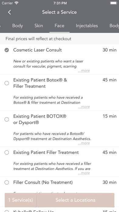 Destination Aesthetics Medical Screenshot