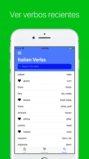 Captura de pantalla de Los Verbos Italianos en iPhone 5