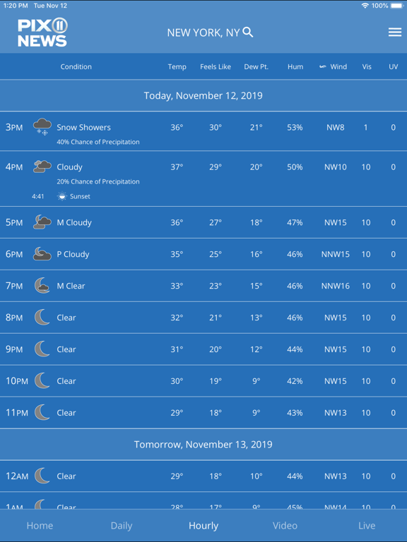 PIX11 NY Weather iPad screenshot 3 - Weather app