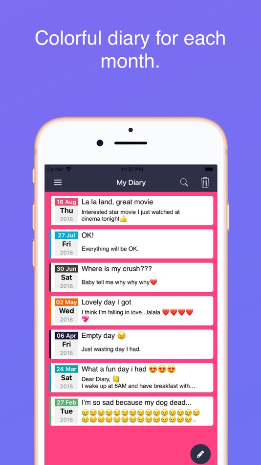 #2. Diary with lock (iOS) 由: Tuyen Bui