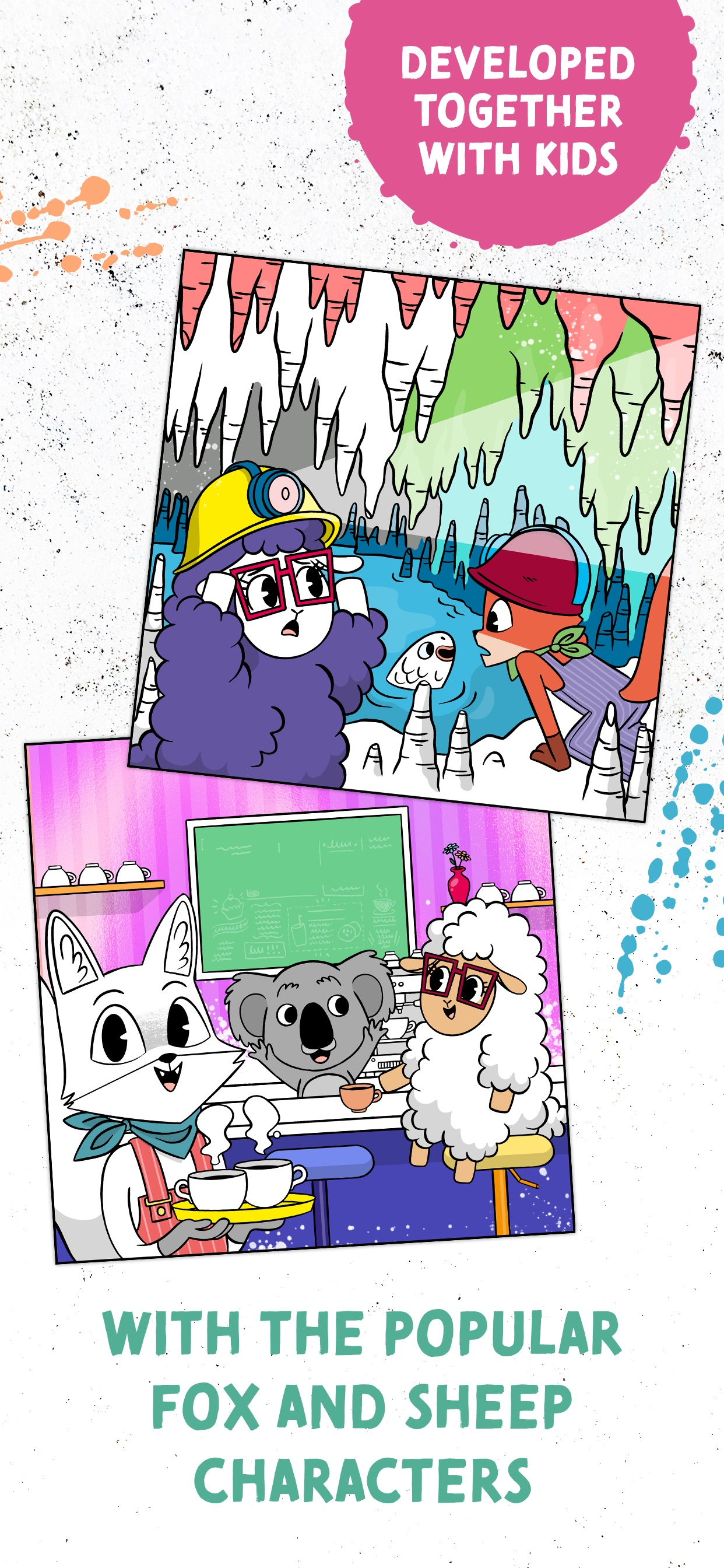 Coloring Fun with Fox & Sheep