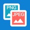 This app converts image data to PNG or JPEG and saves it