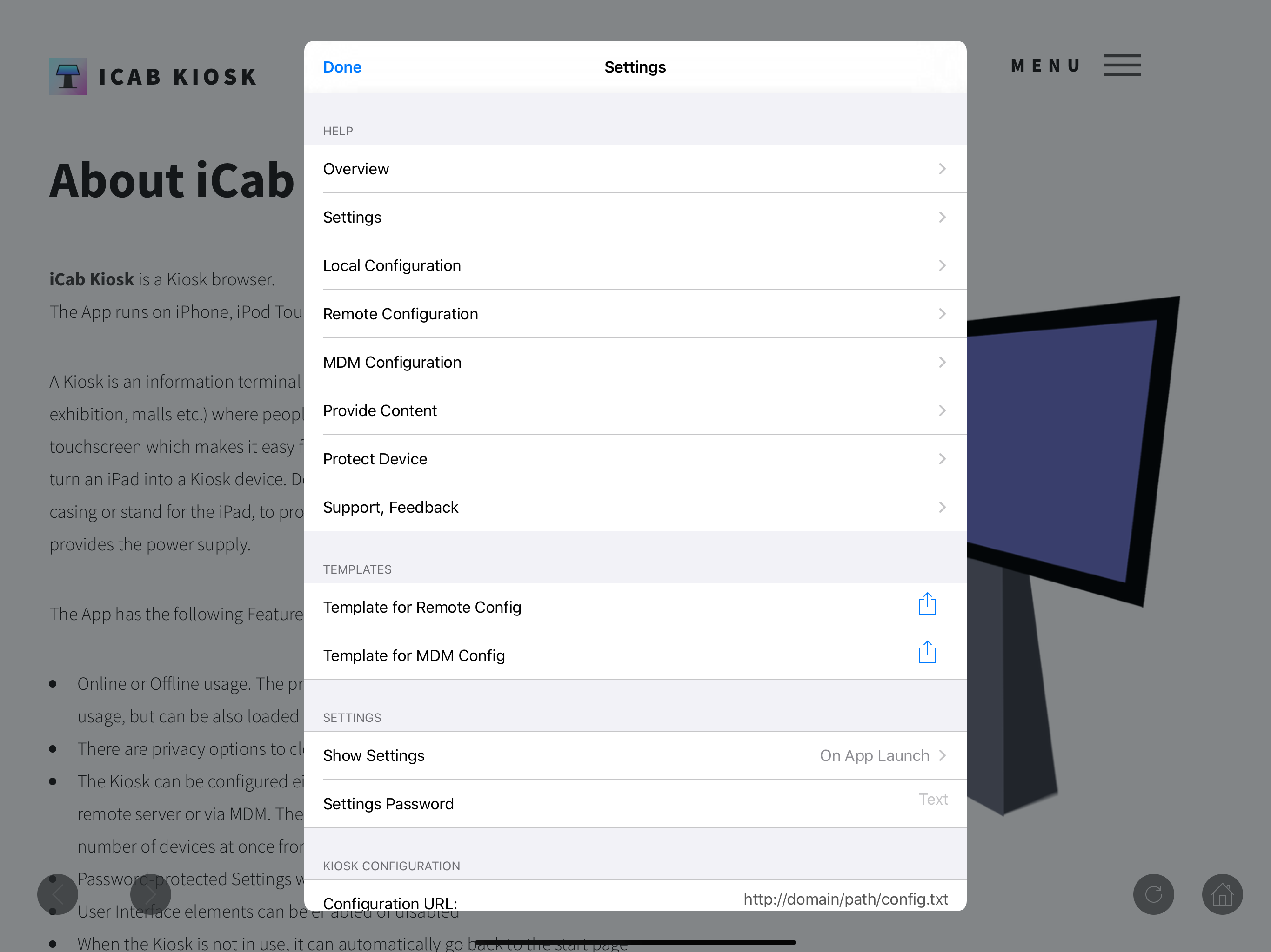 iCab Kiosk (Web Browser) screenshot 3
