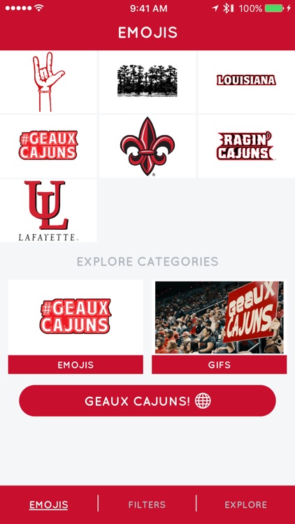 Ragin' Cajuns Emojis & Filters