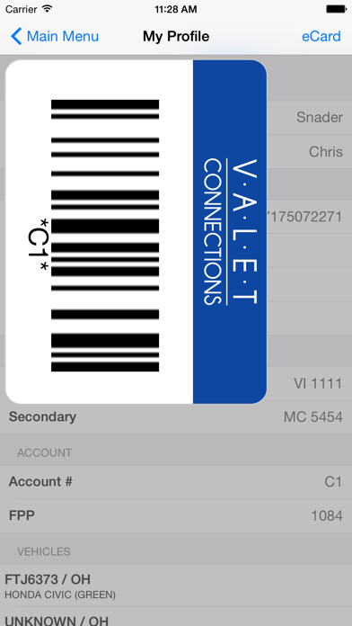 Valet Connections Screenshot